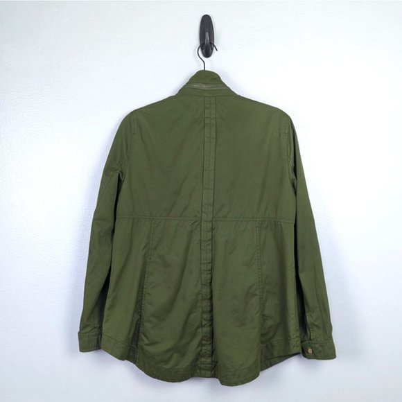 Zara Basic Women Army Green Snap Front Parka Jacket Lightweight - Picture 2 of 7